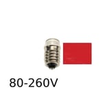 Röd LED signallampa T14x30 5lm E14 0,4W 80-260V