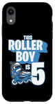 Coque pour iPhone XR Rollerblading Patin à roulettes pour enfant 5 ans Bleu