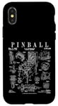 Pinball Arcade Gaming Machine Vintage Gamer Imprimé Brevet Coque pour iPhone X/XS