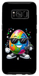 Coque pour Galaxy S8 Manette de gamer vidéo œuf de Pâques portant des lunettes de soleil jouant