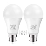 Dusk to Dawn Light Bulb,ProPOW 9W (60 Watt Equivalent) A19 LED Light Sensor Bulbs, Smart Automatic on/Off,Indoor/Outdoor Lighting Bulb for Porch Garage Hallway Patio (Soft White, B22, 2 Pack)