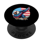 Dabbing Bald Eagle 4th Of July Patriotic American Flag PopSockets Swappable PopGrip