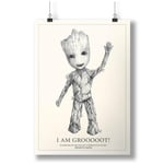 Baby Groot Film Movie Painting Art Wall A0 A1 A2 A3 A4 Satin Photo Poster p10871h