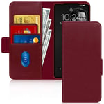 Fyy Samsung Galaxy S20 Plus Case, [Genuine Leather][RFID Blocking] Flip Wallet Phone Case Protective Shockproof Cover with [Card Holder] for Samsung Galaxy S20 Plus/S20+/5G 6.7" (2020) Wine Red