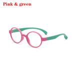 Children Eyeglasses Anti-blue Rays Glasses Anti-uv Radiation Pink & Green