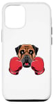 Coque pour iPhone 12/12 Pro Chien mastiff amusant pour kickboxing ou boxe