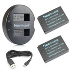 Newmowa LP-E12 Replacement Battery (2-Pack) and Dual USB Charger for Canon LP-E12 and Canon EOS M, EOS M2, EOS M10, EOS M50, EOS M100, EOS M200, EOS Rebel SL1, EOS 100D, PowerShot SX70 HS