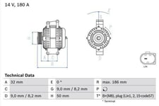 Generator Bosch - Mercedes - Sprinter, W639, Viano