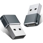 USB till USB-C Adapter 2-pack, USB-C Han OTG Laddare Typ C Konverterare för Apple Watch Ultra 7 8 9, iPhone 15 14 13 Plus Pro Max, AirPods 3, iPad Air, Bil