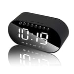 GALIMAXIA Wireless Bluetooth Clock Alarm Clock Home Portable Speaker Overweight Subwoofer Small Audio Player Bring you an excellent experience (Color : Black)
