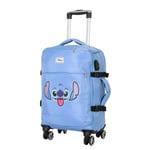 Disney Lilo et Stitch Face-Valise Cabine 4 Roues, Bleu