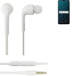 Headphones for Oppo A5s headset in ear plug white