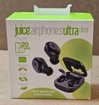 Juice Airphones Ultra Clear - Play Time Up To 20hrs - Black  - New & Sealed