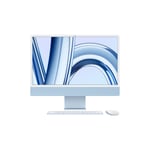 iMac 24-tommer Apple M3 med 8‑kjerners CPU, 8‑kjerners GPU / 8 GB / 512 GB SSD / Ingen / Magic Trackpad / Magic Keyboard med Touch ID og talltastatur / Blå