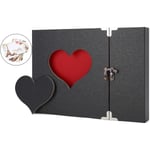 Fotoalbum Scrapbook, DIY Scrapböcker med Personlig Minnesbok, Vintage Love Heart 30 Svarta Sidor Gästbok