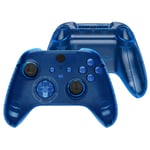 eXtremeRate Transparent Blue Controller Full Set Housing Shell Case w/Buttons for Xbox Series X/S, Custom Replacement Side Rails Front Back Plate Cover for Xbox Series S & Xbox Series X Controller