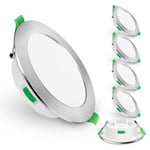 6-pack 5w Ultra Slim dimbar LED downlight Cct 75-85 mm håltagning nickel