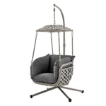 Kira Hanging Rattan Swing Chair with Canopy