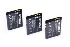 INTENSILO 3 x Li-Ion Batterie 700mAh (3.6V) pour appareil photo, caméscope Pentax Optio H90, i90, NB1000, P70, P80 comme D-Li88, VW-VBX070, DB-L80.