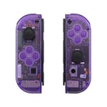eXtremeRate Clear Atomic Purple Joy con Handheld Controller Housing with Full Set Buttons, DIY Replacement Shell Case for Nintendo Switch Joycon & Switch OLED Joy con - Console Shell NOT Included
