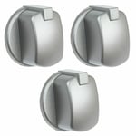 Gas Switch Knob for INDESIT FIM53K.AIX-T FIM53K.AIXGB Oven Hob Silver Inox x 3