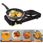 Portable Hot Plate Electric Cooker Double Table Top Hob Kitchen Camping 2000W
