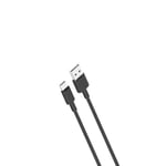 USB - USB-C (type-c) 2.4A - HURTIG oplader / data kabel 1m. - Sort