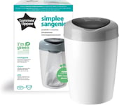 Tommee Tippee Simplee Sangenic Nappy Disposal Bin with 1x Refill Cassette GREY