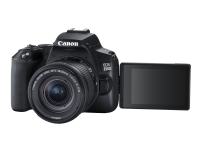 Canon EOS 250D - Digitalkamera - SLR - 24.1 MP - APS-C - 4 K / 25 fps - 3x optisk zoom EF-S 18-55 mm III och EF 75-300 mm III linser - Wi-Fi, Bluetooth - svart