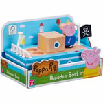 Peppa Pig Push Along Boat Sustainable Wooden Vehicle with George Figure