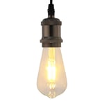 Lamphållare 2 st blank svart E27