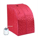 ZFAZF 1000W Sauna à Vapeur, Portable Home Sauna Infrarouge Spa Tente, avec télécommande 105x84x72cm (Red)