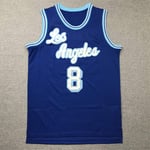 Los Angeles Bryant #8 retro basketball jersey, men's breathable and quick-drying sleeveless sports vest embroidered basketball shirt (S-XXL)-blue-M