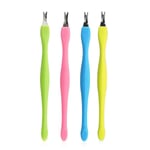 4-pack färgglada praktiska nagelkonstverktyg Pedikyr nagelbandstrimmer borttagare pusher död hud callus borttagning gaffel
