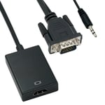 VGA Uros --> HDMI Naaras Adapteri Kaapeli 25cm