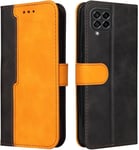 Housse Pour Telephone Samsung Galaxy M53 5g Etui, Pu/Tpu Rétro Retourner Cuir Coque Magnétique Anti Chute Portefeuille Protection Case Cover, Orange