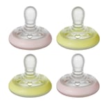 Tommee Tippee Soother Dummie Breast-Like Night Glow in the Dark 0-6m - Pack of 4