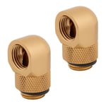 Corsair Hydro X XF Gold Brass G1/4" 90° Rotary Adapter Fitting - Twin