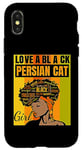 iPhone X/XS Black Independence Day - Love a Black Persian Cat Girl Case