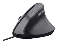 Trust Bayo II - Vertikal mus - ergonomisk - högerhänt - optisk - 6 knappar - kabelansluten - USB-A - svart