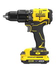 Stanley Fatmax V20 18V Brushless Combi Hammer Drill In A Kitbox - 2X2.0Ah, 2A Charger