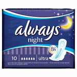 Always Ultra Night with Wings (10) - Pack of 6