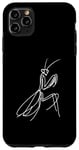 Coque pour iPhone 11 Pro Max Line Art Simple Dessin Artwork Praying Mantis Invertébré