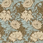 Tyg, Chrysanthemum aqua William Morris & Co, metervara från Free Spirit