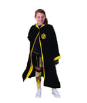 RUBIES - Harry Potter Officiel - Robe Poufsouffle - Déguisement Enfant - 11 -14 ans - Costume Robe Noire à Capuche - Pour Halloween, Carnaval - Idée Cadeau de Noël