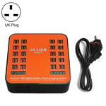 WLX-840 200W 40 Ports USB Digital Display Smart Charging Station AC100-240V, UK Plug (Black+Orange) (Color : Color1, Size : One Size)