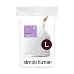 Simplehuman - Pack de 20 sacs poubelle 18L code l - Blanc