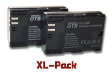 2 x batterie vhbw Li-Ion 1300mAh (7.4V) avec puce pour Canon série EOS, par ex. 5D Mark II, 5D Mark III, EOS 7D, 60D, 70D etc. Remplace : LP-E6.
