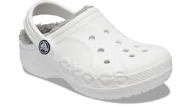 Crocs Baya Lined Clog K, White/Light Grey, 3 UK