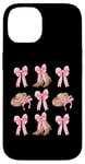 Cowgirl Coquette Rose Bow Esthétique Cowgirl Bottes Et Chapeaux Coque pour iPhone 14